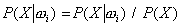 P(X|Wi)=P(X|Wi) / P(X)